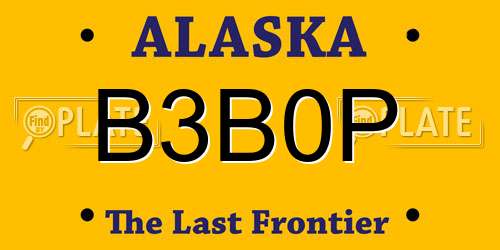 B3B0P Alaska License Plate