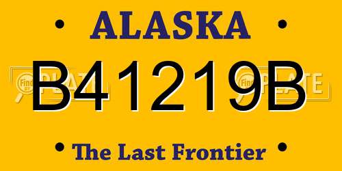 B41219B Alaska License Plate