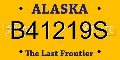 B41219S Alaska License Plate