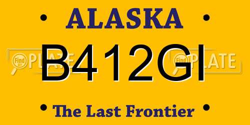 B412GI Alaska License Plate