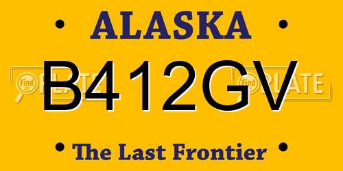 B412GV Alaska License Plate