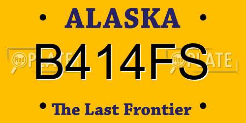 B414FS Alaska License Plate