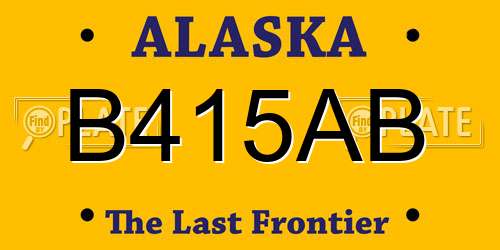 B415AB Alaska License Plate