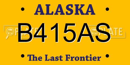 B415AS Alaska License Plate