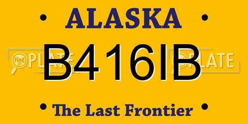 B416IB Alaska License Plate