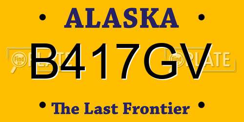 B417GV Alaska License Plate