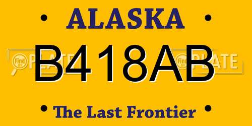 B418AB Alaska License Plate