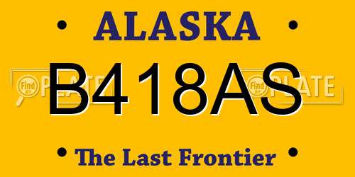 B418AS Alaska License Plate