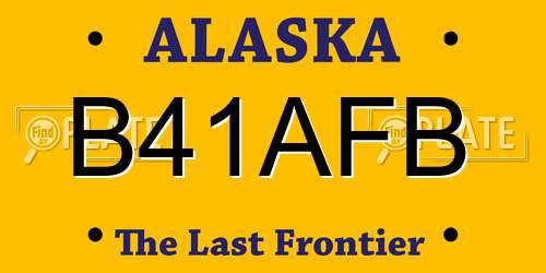 B41AFB Alaska License Plate