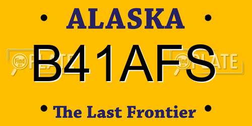 B41AFS Alaska License Plate