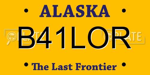 B41LOR Alaska License Plate