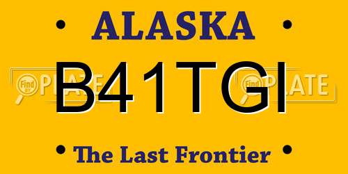B41TGI Alaska License Plate