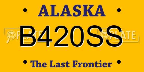 B420SS Alaska License Plate