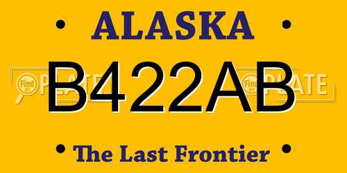 B422AB Alaska License Plate