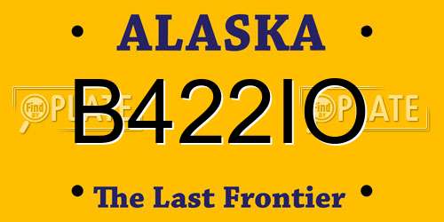 B422IO Alaska License Plate