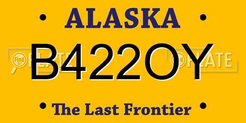 B422OY Alaska License Plate