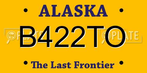 B422TO Alaska License Plate