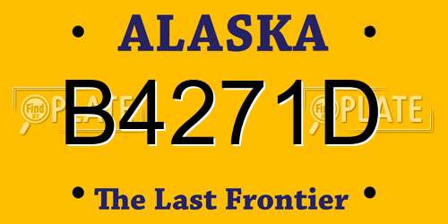 B4271D Alaska License Plate