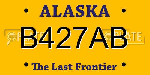 B427AB Alaska License Plate