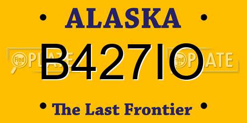 B427IO Alaska License Plate