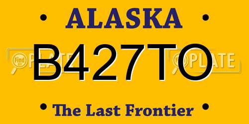 B427TO Alaska License Plate