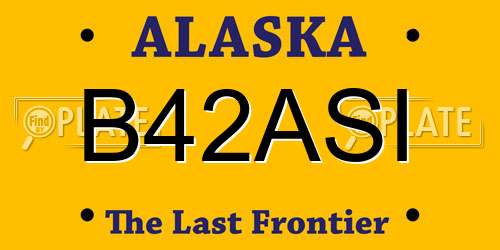 B42ASI Alaska License Plate