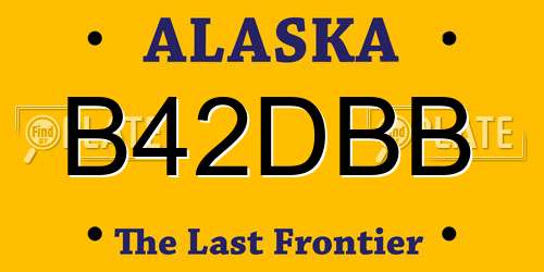 B42DBB Alaska License Plate