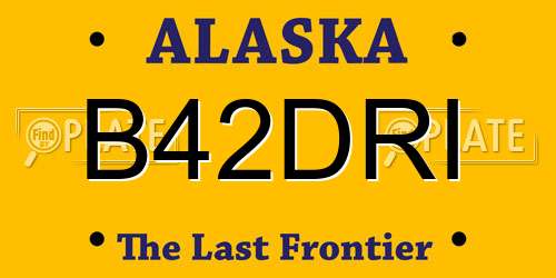 B42DRI Alaska License Plate