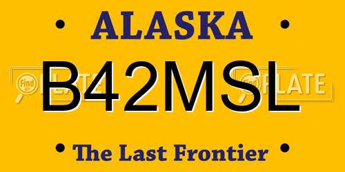 B42MSL Alaska License Plate
