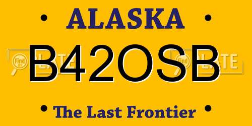 B42OSB Alaska License Plate