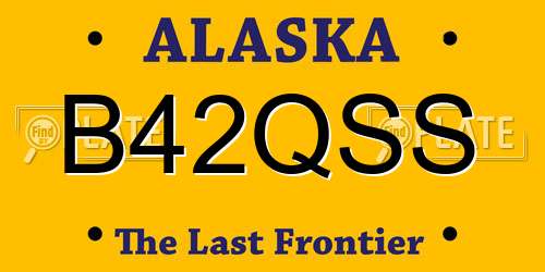 B42QSS Alaska License Plate
