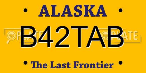 B42TAB Alaska License Plate