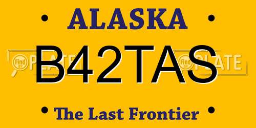 B42TAS Alaska License Plate