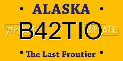 B42TIO Alaska License Plate