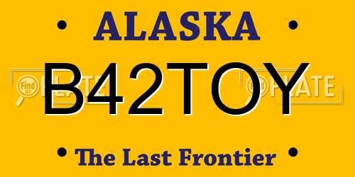 B42TOY Alaska License Plate