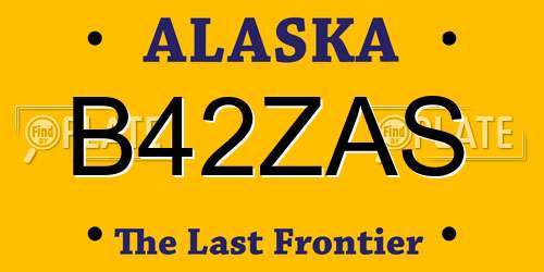 B42ZAS Alaska License Plate
