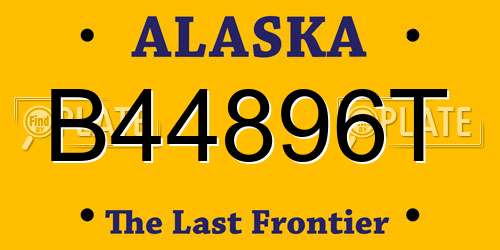 B44896T Alaska License Plate