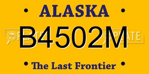 B4502M Alaska License Plate