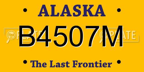 B4507M Alaska License Plate