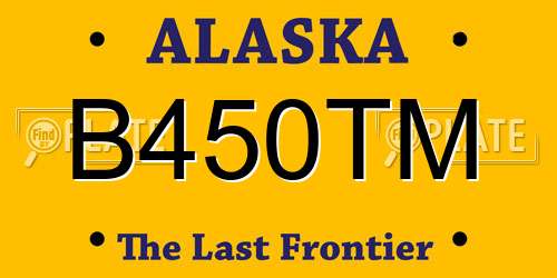 B450TM Alaska License Plate