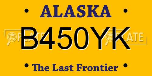 B450YK Alaska License Plate