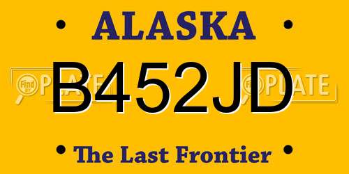 B452JD Alaska License Plate