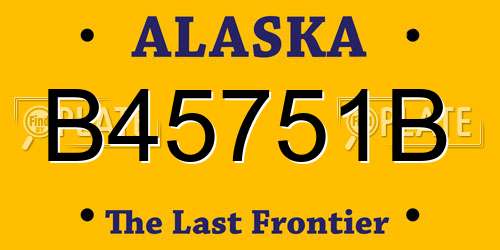 B45751B Alaska License Plate