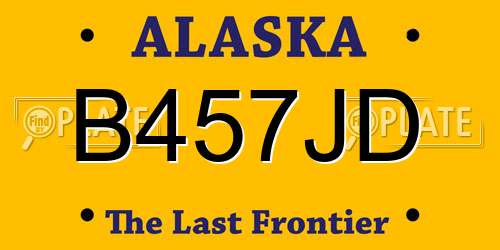 B457JD Alaska License Plate