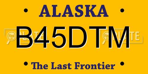 B45DTM Alaska License Plate