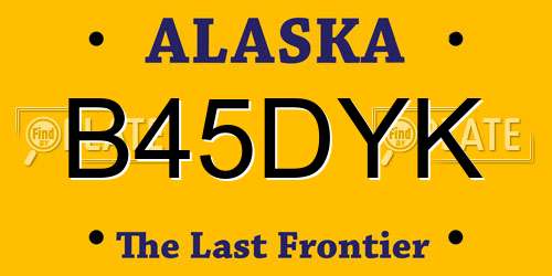 B45DYK Alaska License Plate