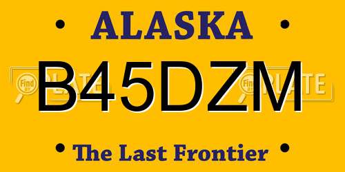 B45DZM Alaska License Plate