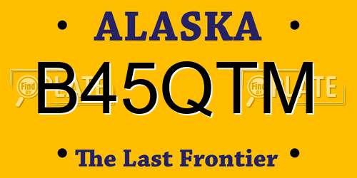 B45QTM Alaska License Plate
