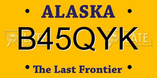 B45QYK Alaska License Plate