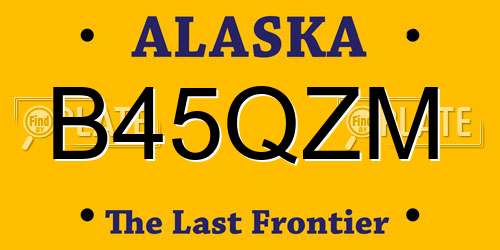B45QZM Alaska License Plate